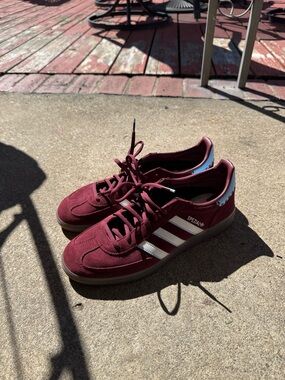 adidas Spezial Burgundy Suede Sneakers with White Stripes